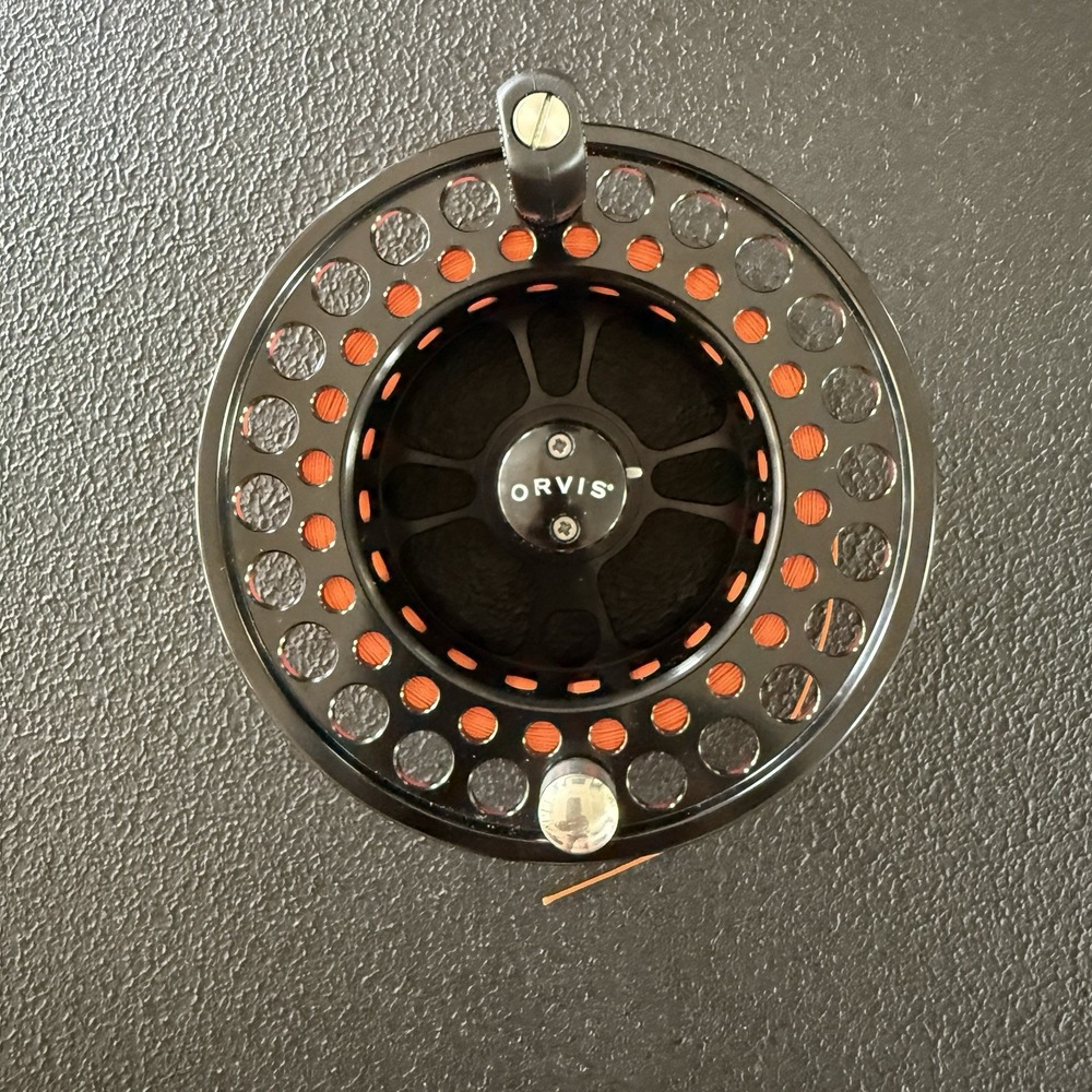 Orvis Battenkill Disc Fly Fishing Spool MISSING Reel Frame Black Orange Pouch